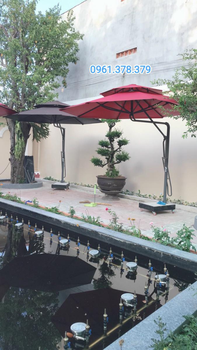 Giá dù che nắng ngoài trời, dù che quán cafe, dù lệch tâm